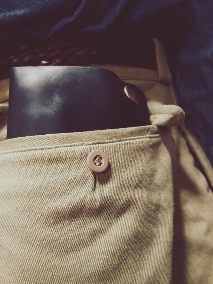 Middleトラッカーウォレット　クロムエクセルレザー　スタンプ　茶芯