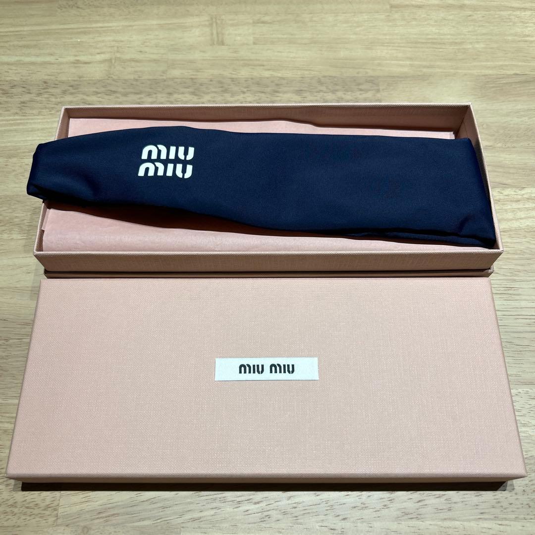 miu miu ネイビー ヘアバンド