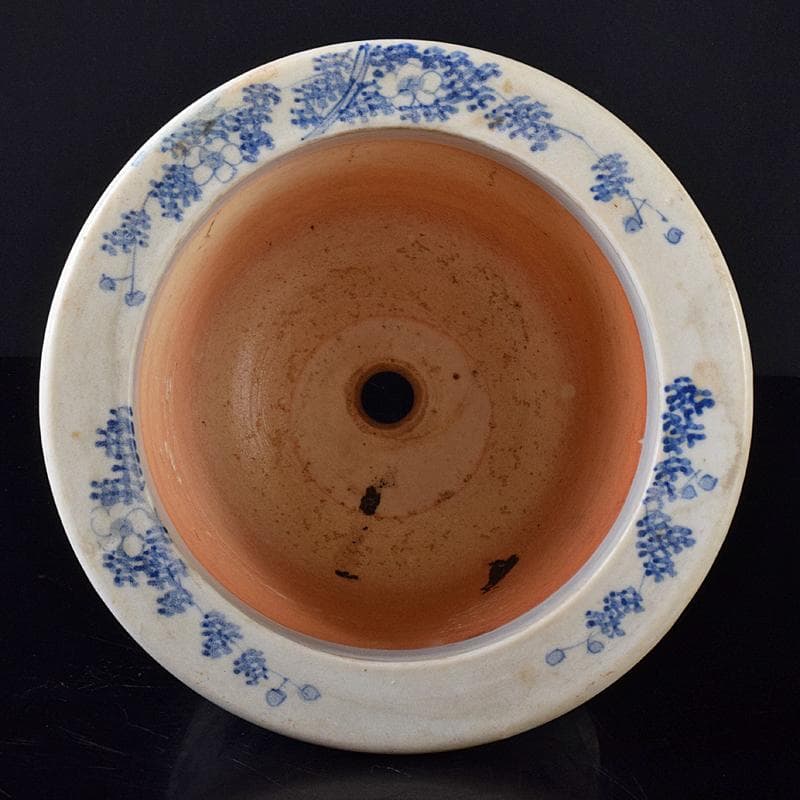 瀬戸焼　古瀬戸　花草文　三つ足植木鉢　蘭鉢　V　R8265