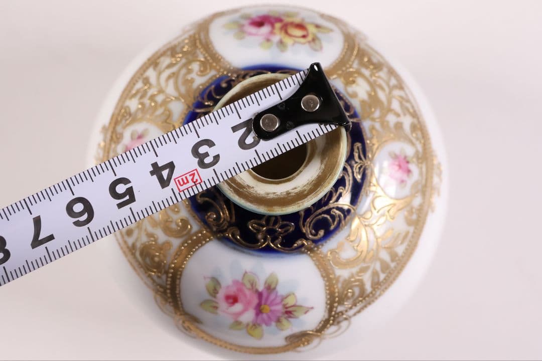 【CM299】オールドノリタケ 花 薔薇 香水瓶 金彩 盛上 パフューム 明治