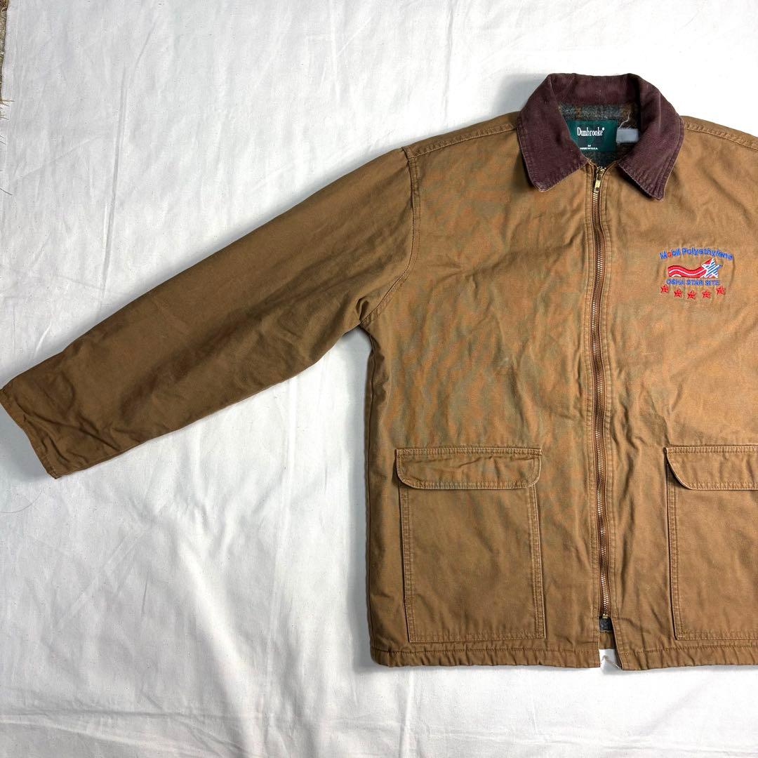 USA製ダンブルック ダックワークジャケット 企業ロゴ襟コーデュロイMキャメル