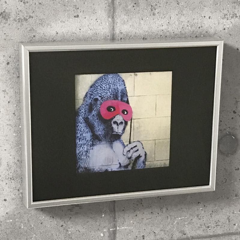 限定特殊マット額装品/バンクシー Gorilla in a Pink Mask