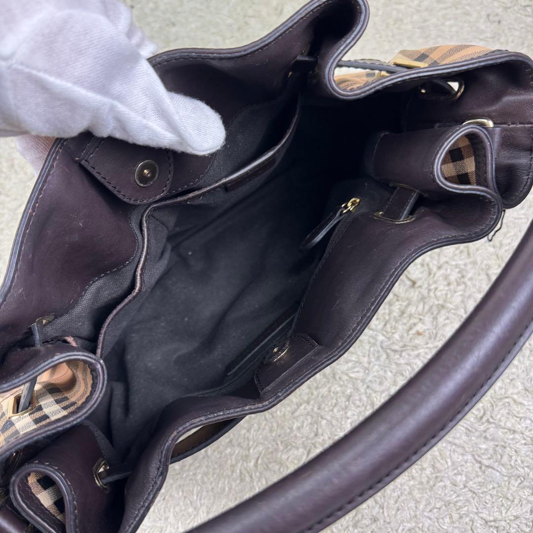 バーバリー ワンショルダーバッグ ハウスチェック ホースロゴ PVC レザー