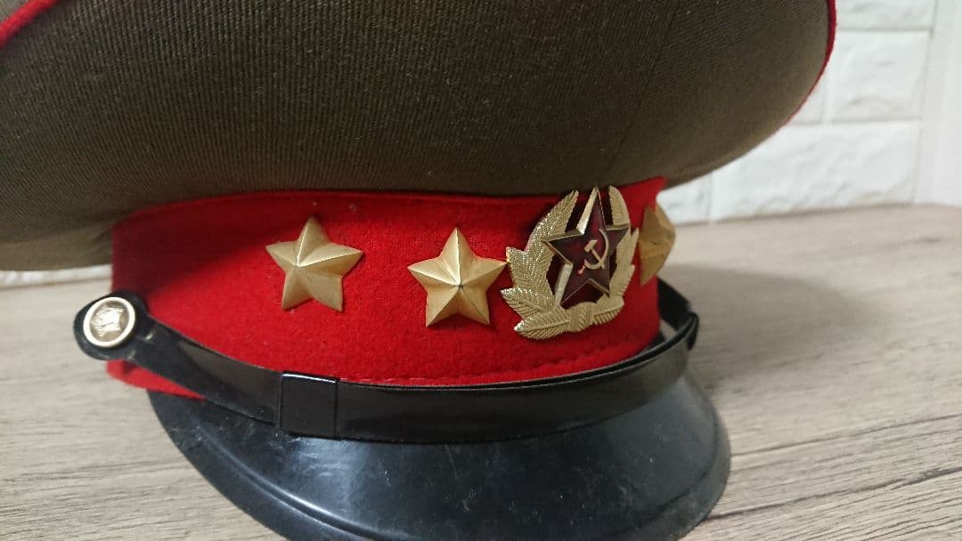 レア 稀少 当時物 ソ連軍 将校用 制帽 軍帽 赤帯