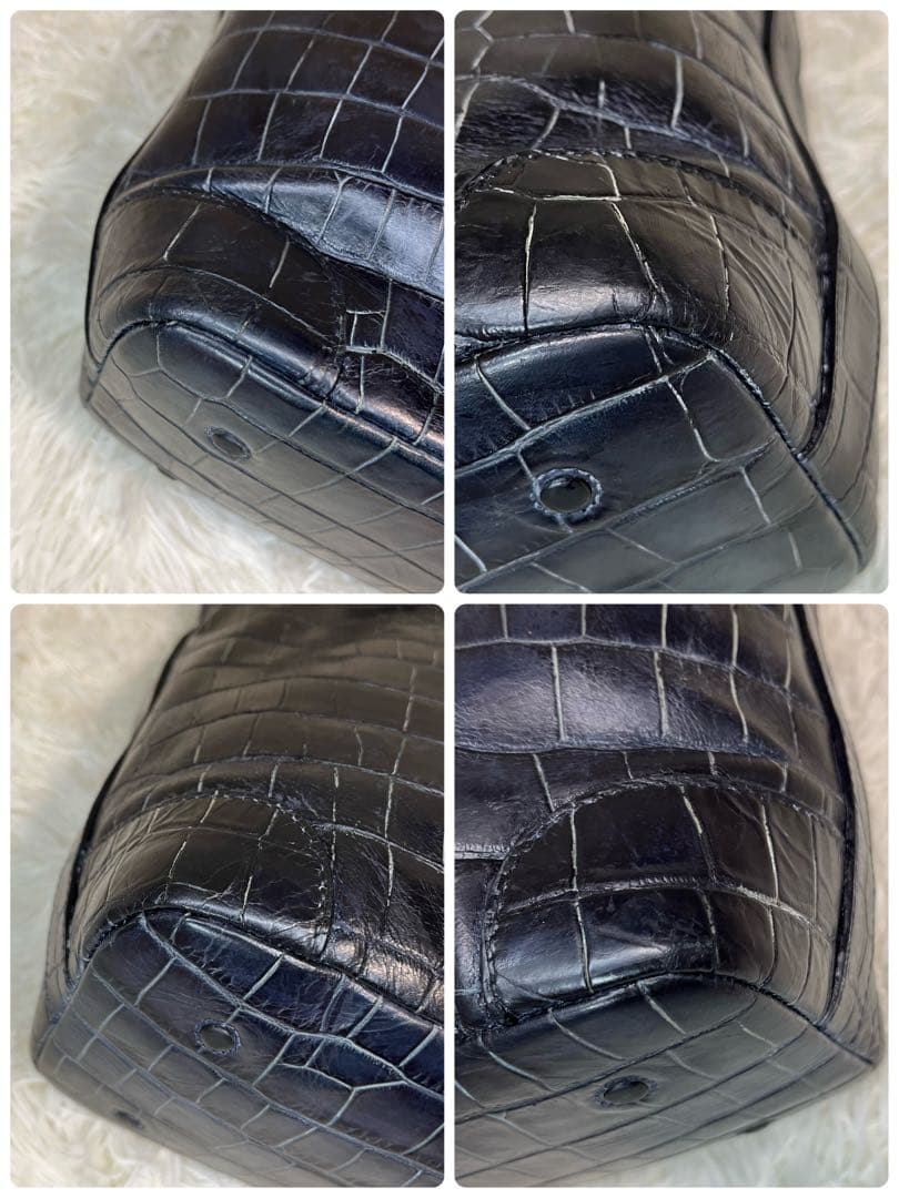 Daniel&Bob ビジネスバッグ クロコ型押し 2way ダークネイビー