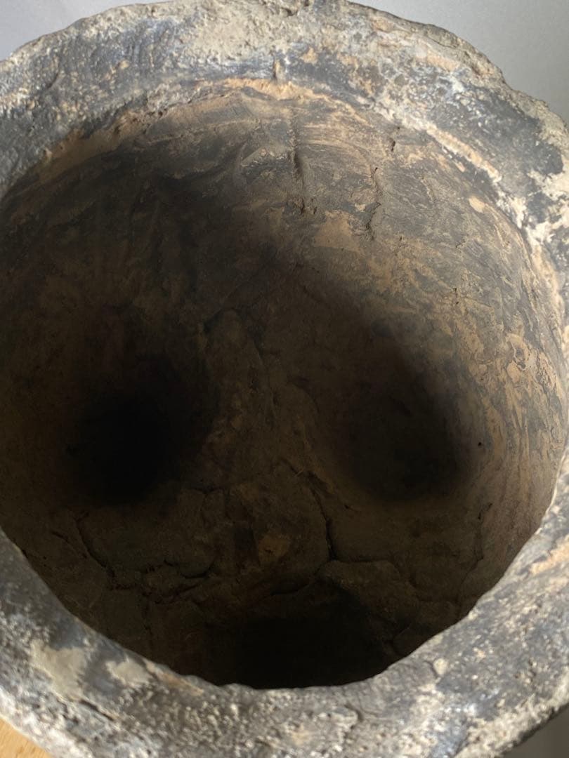 1855❣️ 中国　灰色土器　灰陶鬲