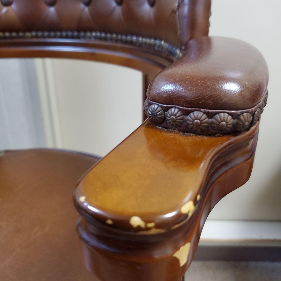 大幅値下げ！【稀少】イタリア製　アンティークチェア　回転式