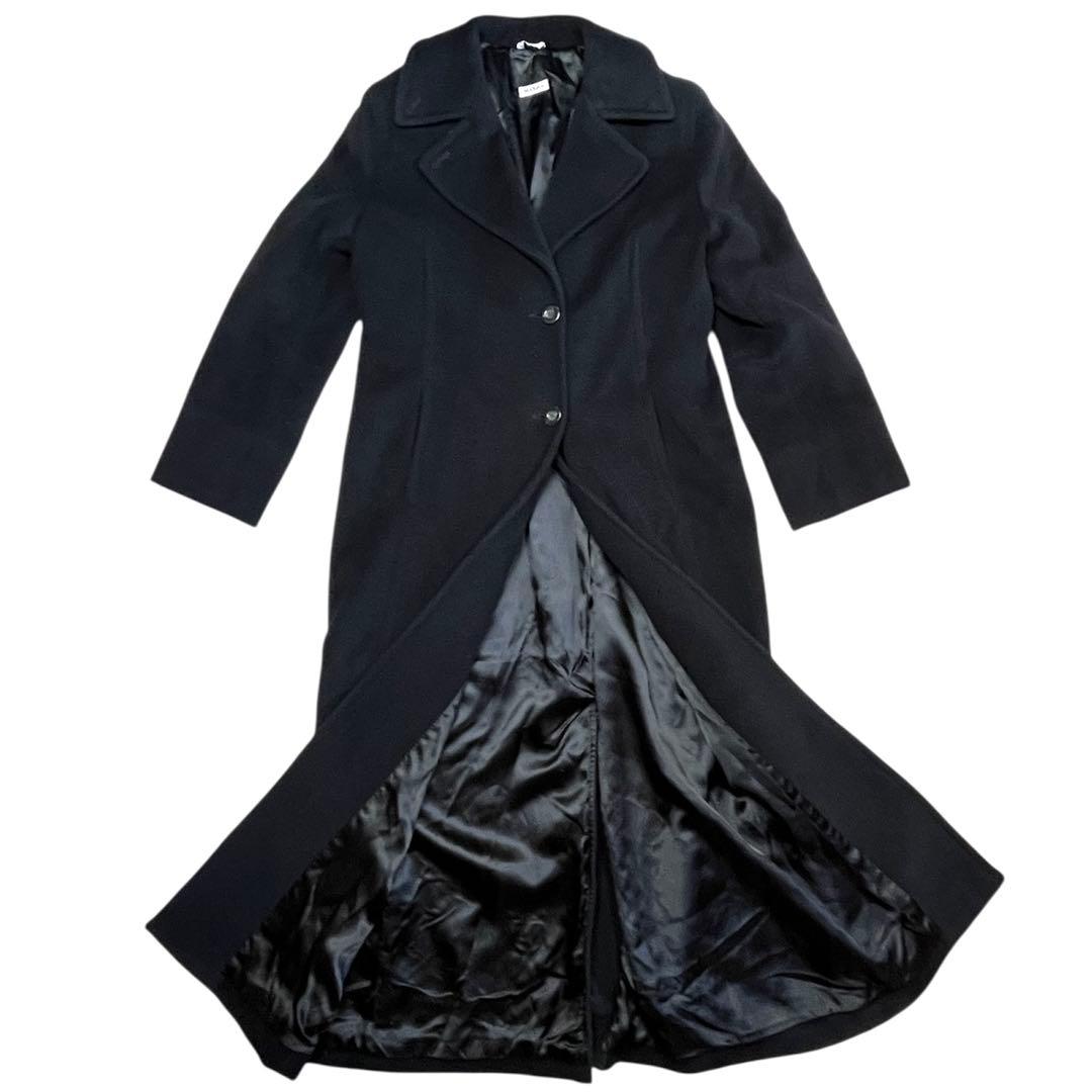 アンゴラ混 MAX&Co チェスターコート 黒 ロングコート 125cmマキシ丈