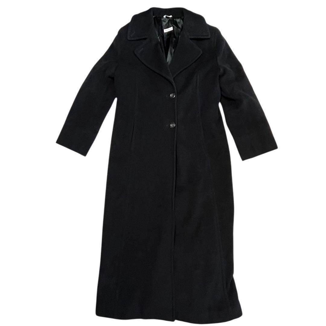 アンゴラ混 MAX&Co チェスターコート 黒 ロングコート 125cmマキシ丈