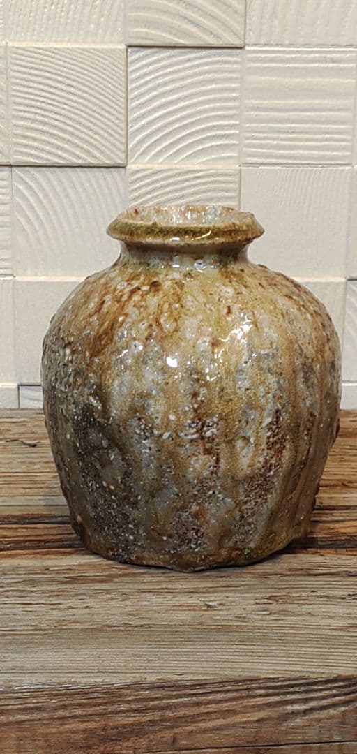 信楽　踞壺　谷清右衛門　一苔　共箱