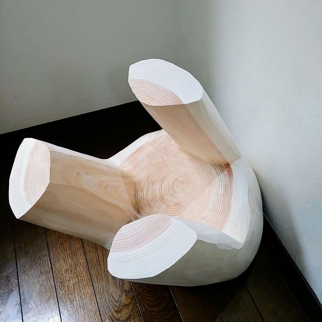 丸太スツール　丸太椅子　サイドテーブル ヒノキ