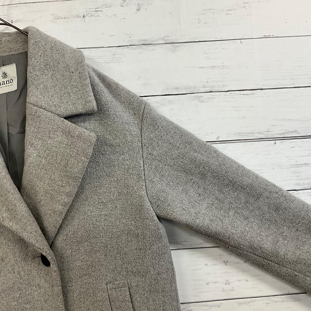 ナノユニバース ロングコート ライトグレー F 秋冬 きれいめ 大人上品 通勤