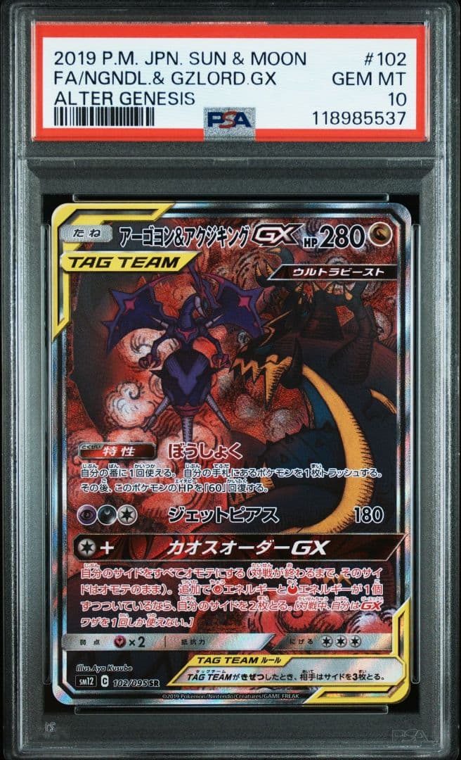 【PSA10】アーゴヨン＆アクジキング GX sa 102/095
