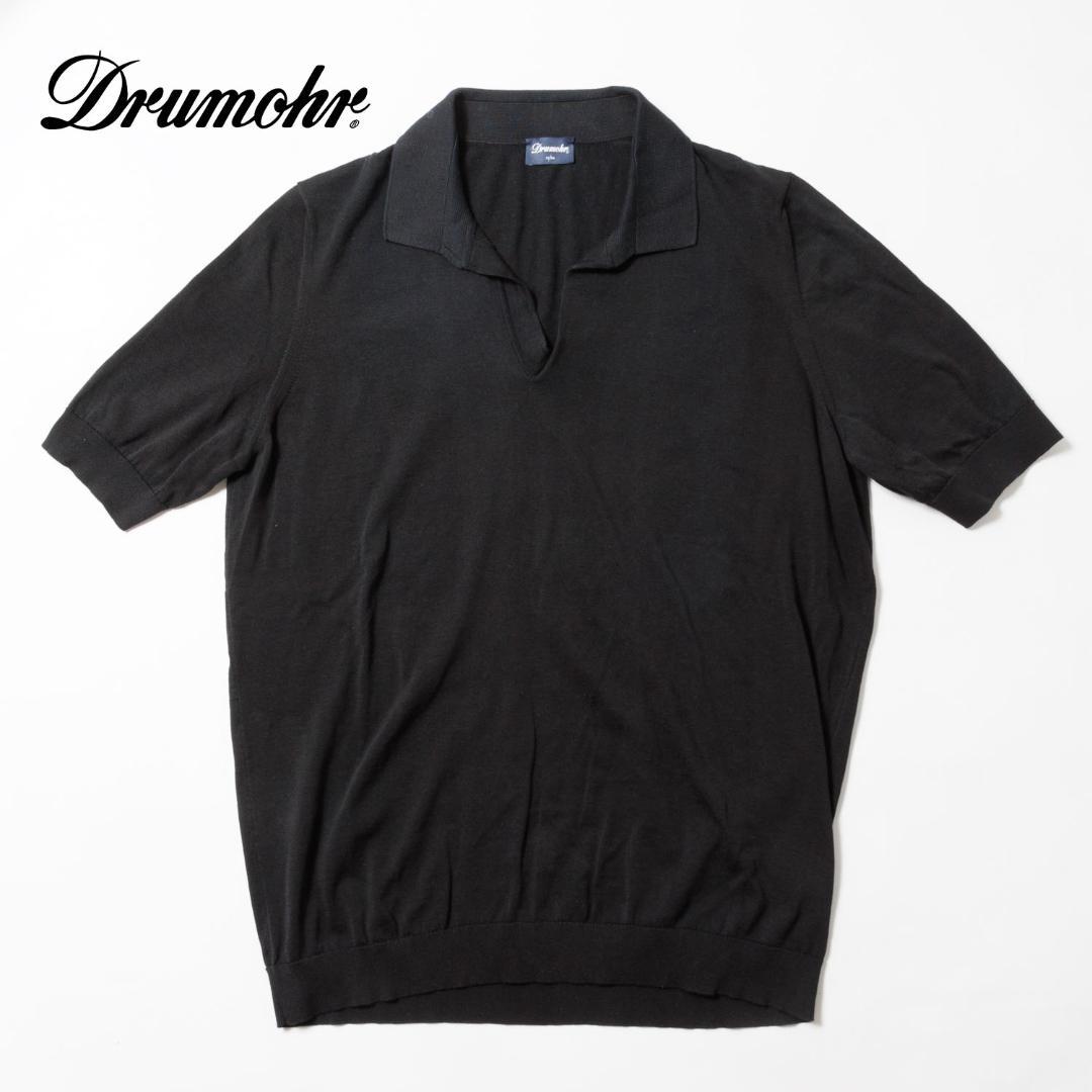 ★新品未使用★Drumohr ドルモア ニットポロシャツ スキッパー 黒 50