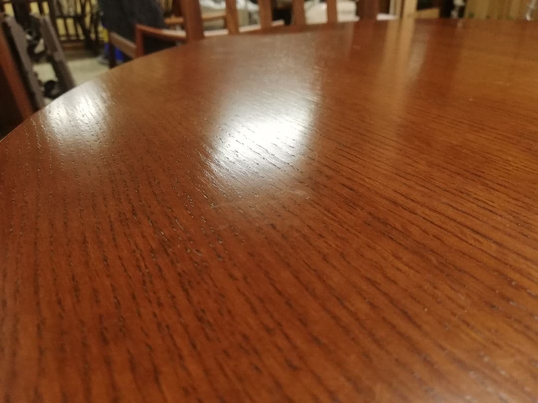 美品 三越家具 ブルージュ トラディショナル ラウンド型ダイニングテーブル 楢材