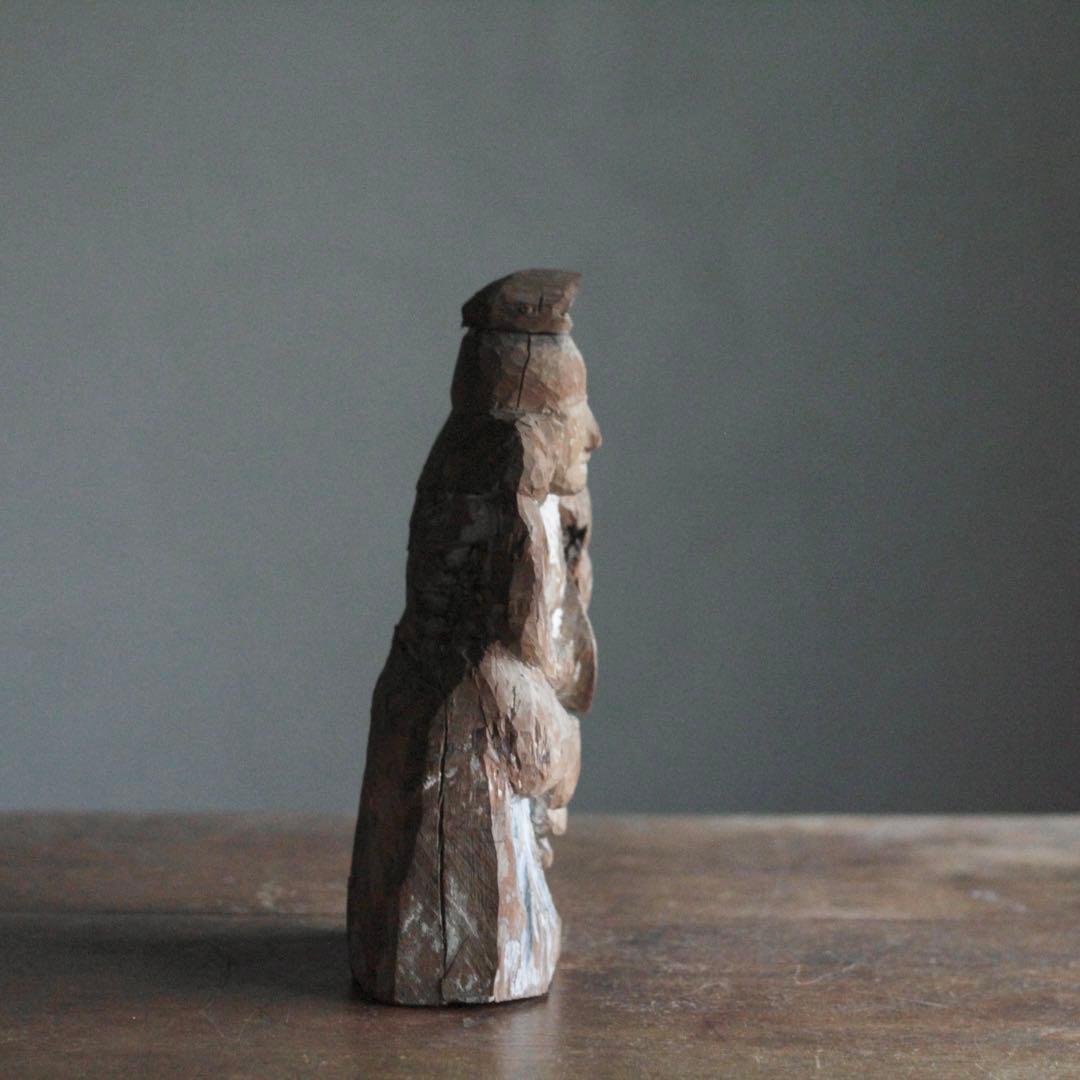 古い 木彫 恵比寿さま 民芸 民衆仏 古美術 古道具ア ンティーク オブジェ