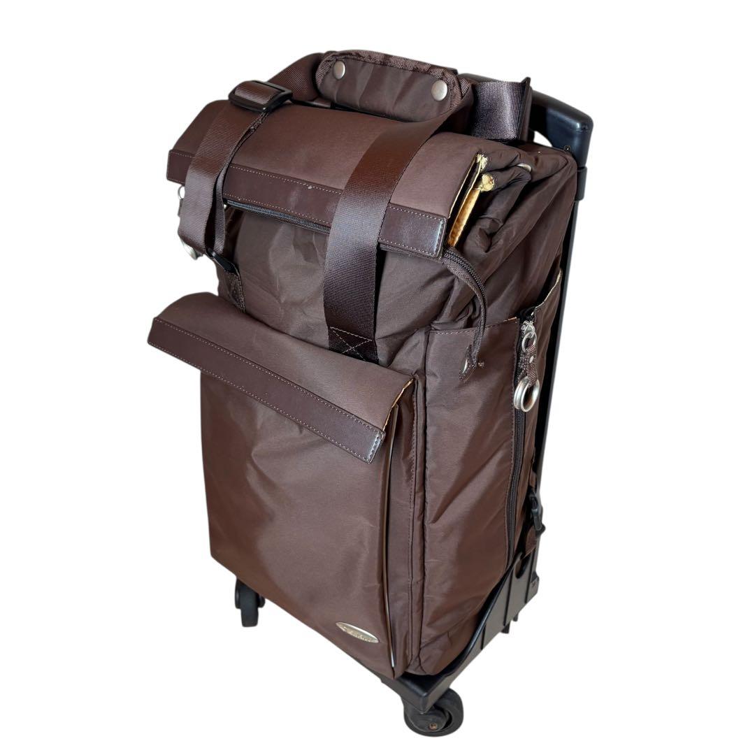 SWANY スワニー 4輪 ブレーキ付キャリーバッグ ブラウン