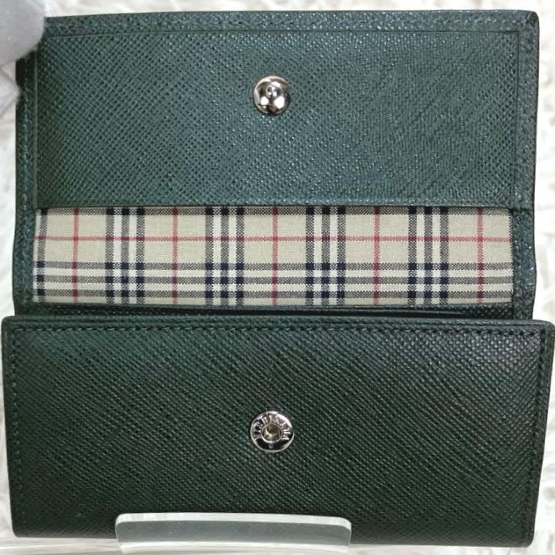 ✨新品 バーバリー ノバチェック キーケース ダークグリーン 4連 レザーノヴァ