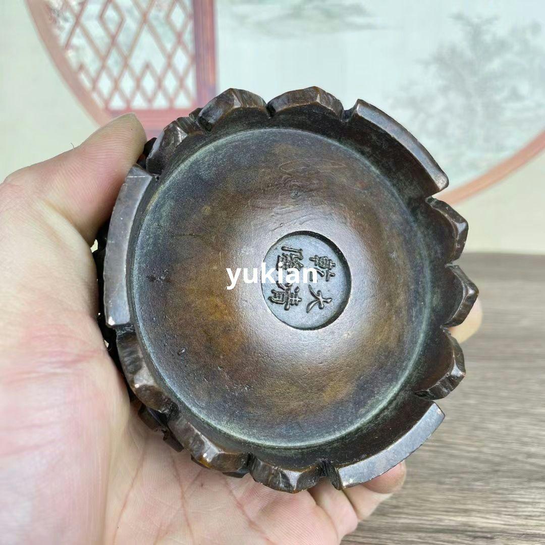 銅器 双龍蓋香炉 円形香炉 香道具 装飾品 工芸品 美術品 置物