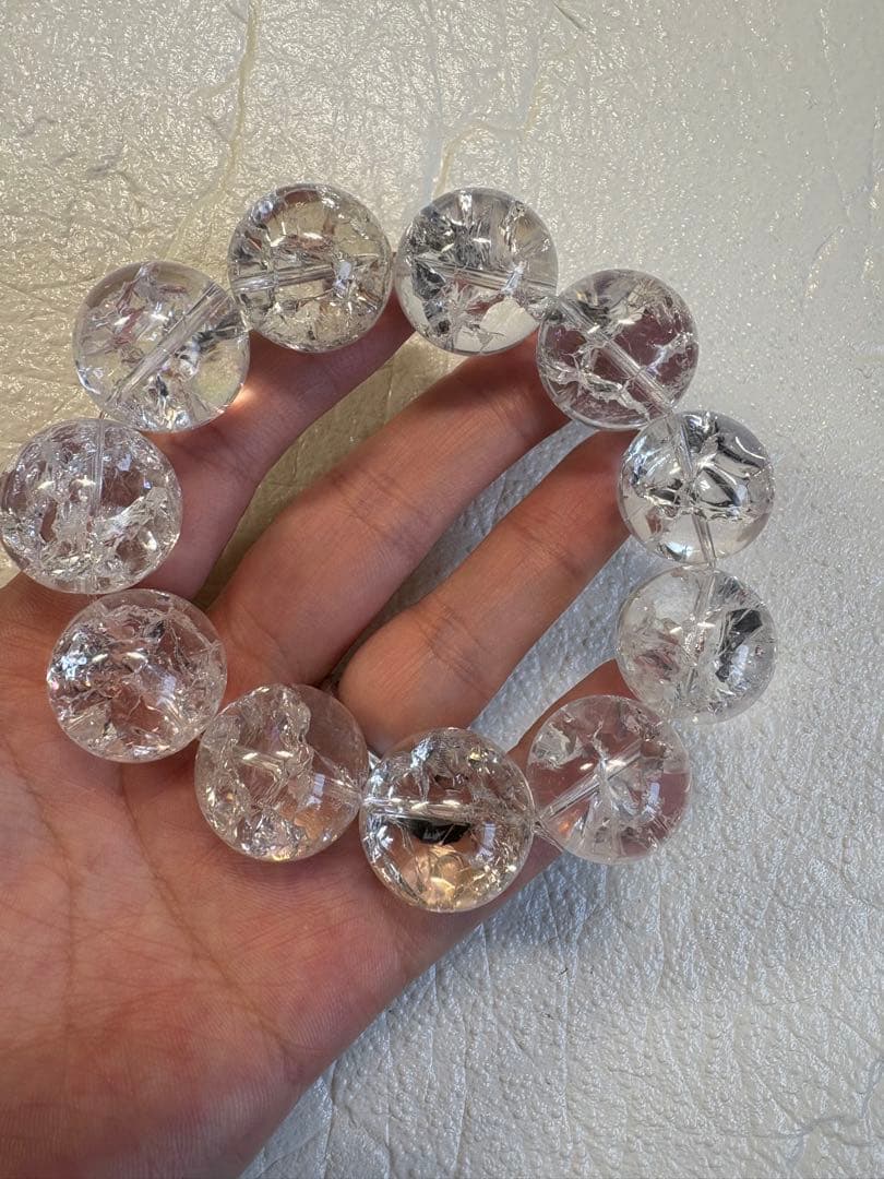 haruki様♡特大大玉♡ 20ミリ　クラック水晶　ブレスレット♡