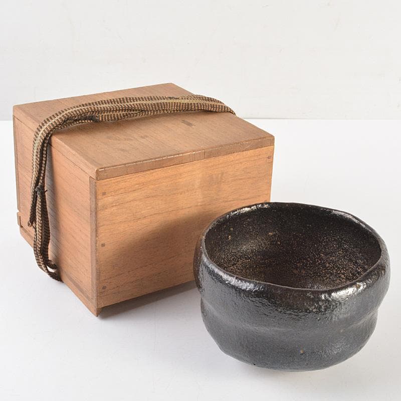 茶道具　楽吉左衛門　黒楽茶碗　合わせ箱　M　R7481