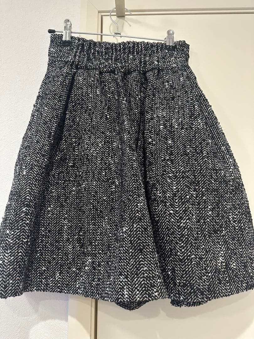 SEVEN TEN ツイードハイウエストフレアキュロット(ヘリンボーン) XS