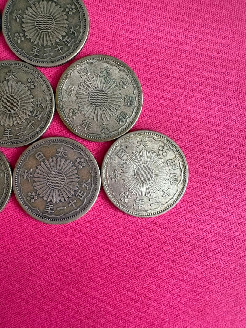 鳳凰小型50銭 銀貨 大正11・12・13 昭和6・8・12年 10枚　セット