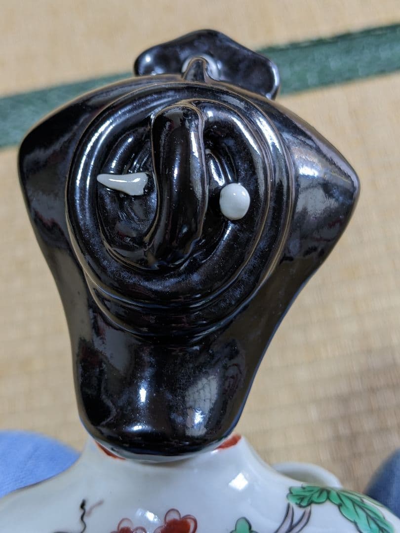 ♦柿右衛門様式 赤絵美人図 陶磁器人形 置物飾り 骨董品