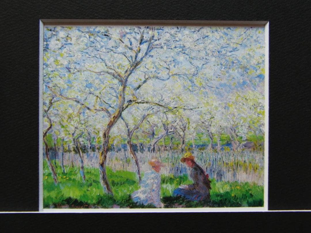 クロード・モネ、春、希少な画集より、新品高級額・額装付