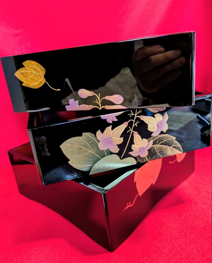 重箱/福島県 伝統工芸品 会津塗三段重/天然木 三段 重箱