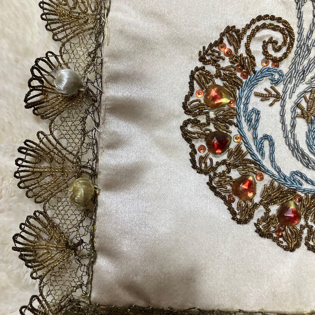フランスアンティーク　刺繍　シルク　ケース