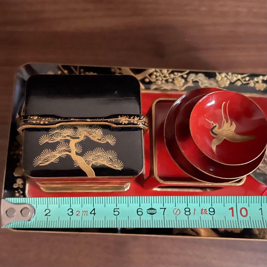 雛道具 蒔絵 重箱 屠蘇器セット ミニチュア 時代雛道具