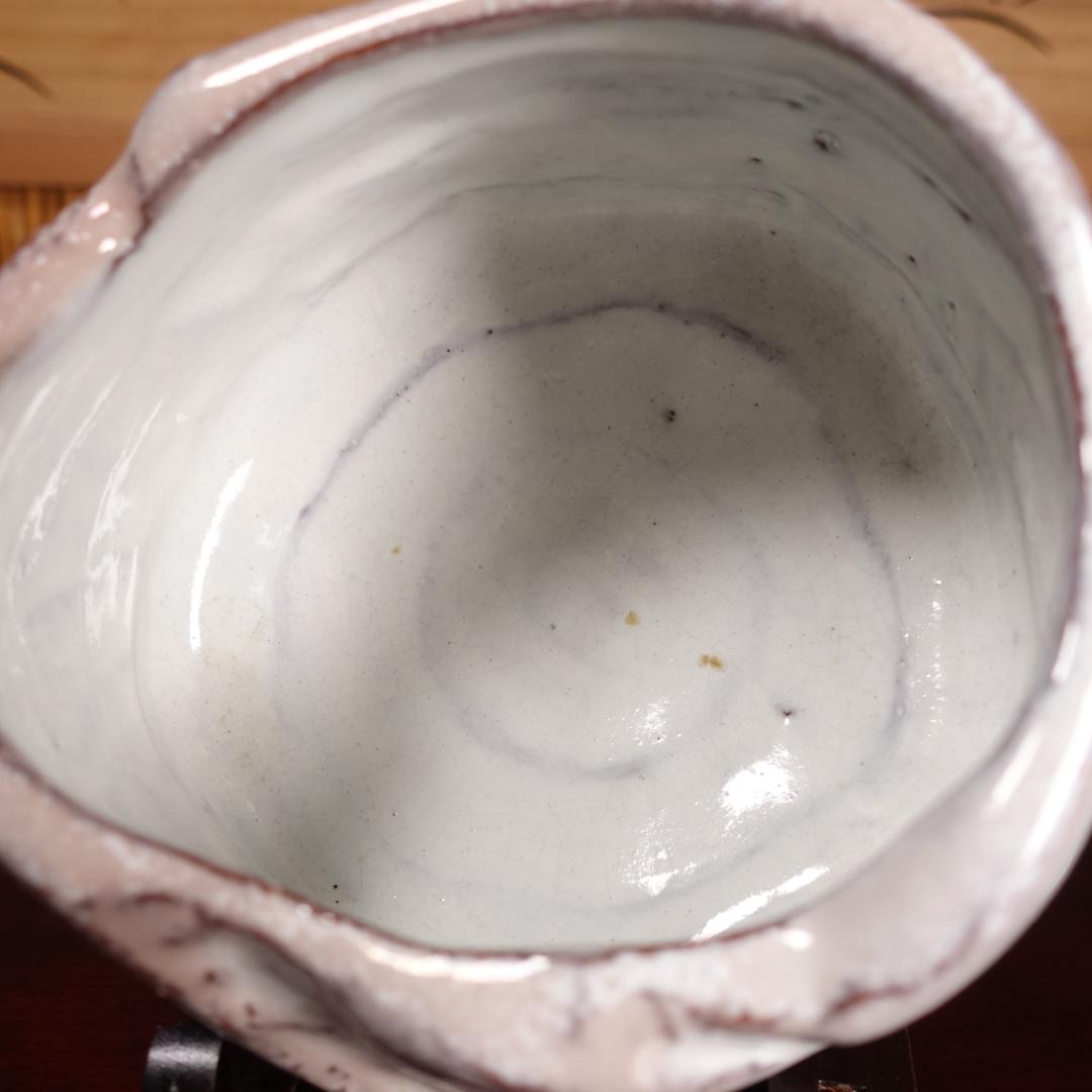 兼田昌尚 最上位の代表作 萩刳貫茶碗 共箱 茶道具