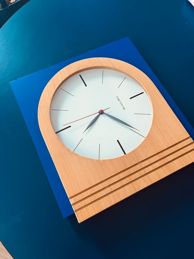 hermle モダン掛時計 木目調　リノリウム　ドイツ製