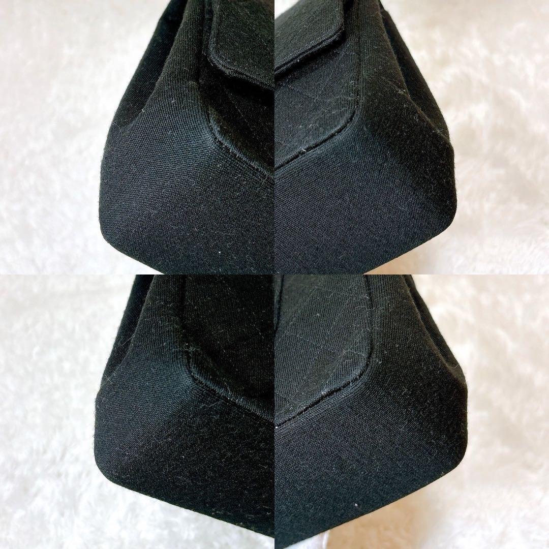 CHANEL✨【美品】レザー　マトラッセ　コットン　ショルダーバッグ　ラムスキン