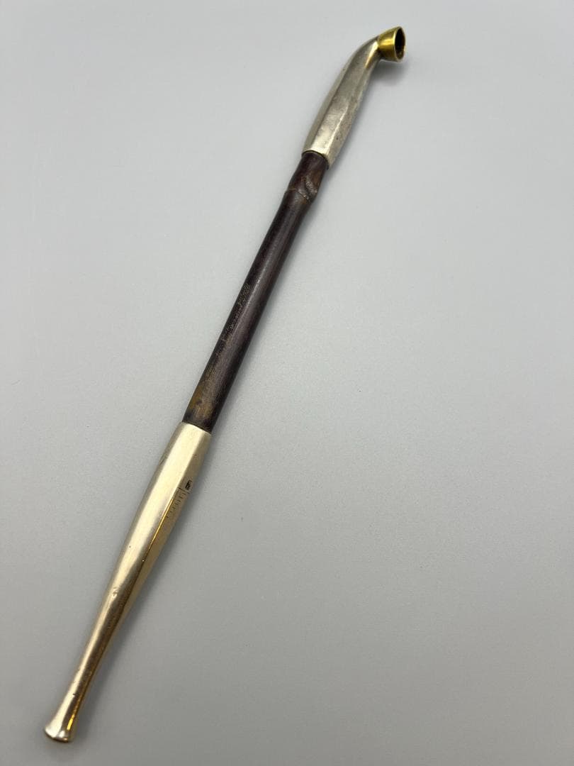 【海】純銀煙管　村田　風景図　キセル　銀細工　アンティーク　重量約27.8g