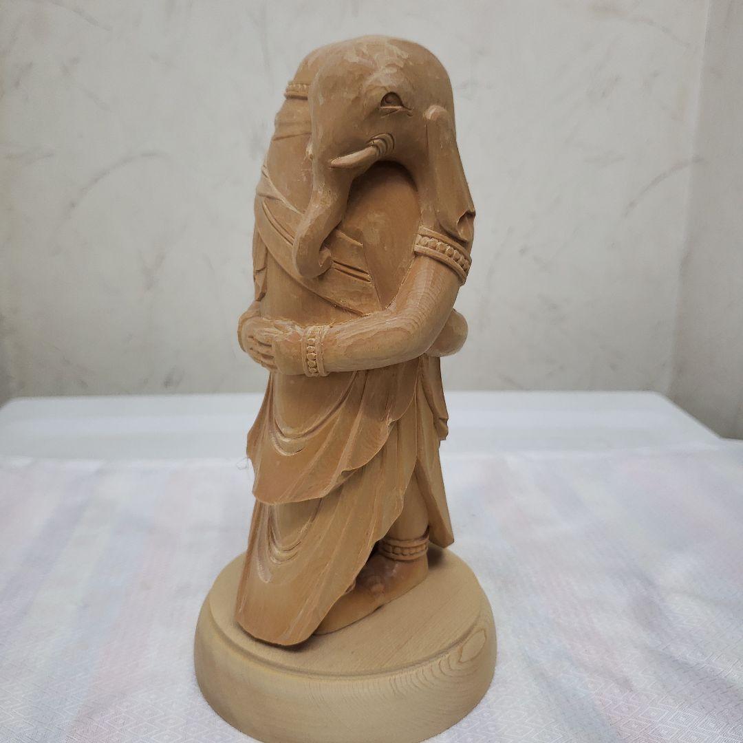 Ｂフライデー蔵出し特価ヒバ材 歓喜天 約21cm◆大聖歓喜天 象鼻天 ガネーシャ