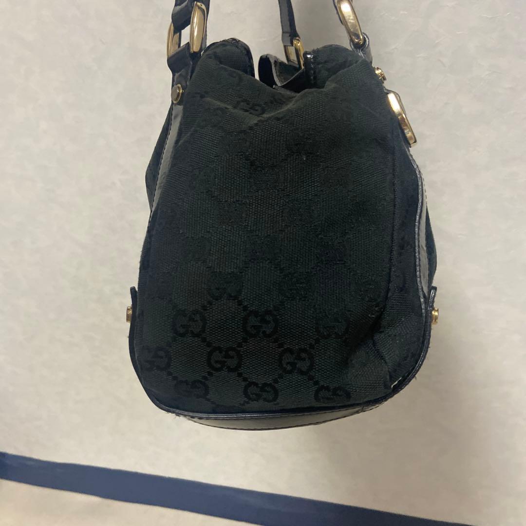 Gucci ♡ショルダーバッグ 黒 キャンバス/レザー♡アビーライン♡