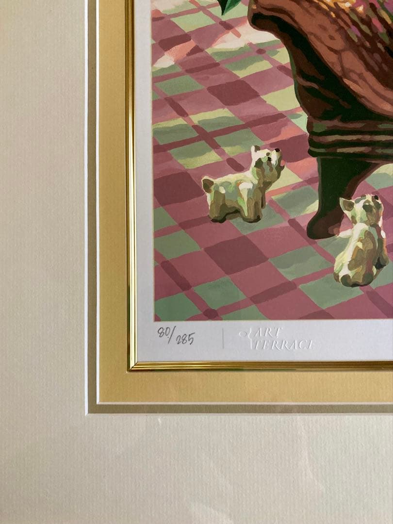 # 【真作保証品】笹倉鉄平『語らい』 額装シルクスクリーン版画