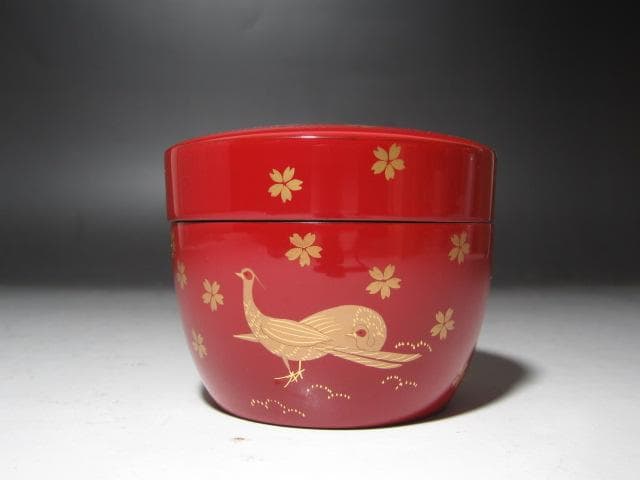 ☆　中村宗哲　桜雉蒔絵　茶器　薬器棗　表千家　十四代　而妙斎の花押☆y497