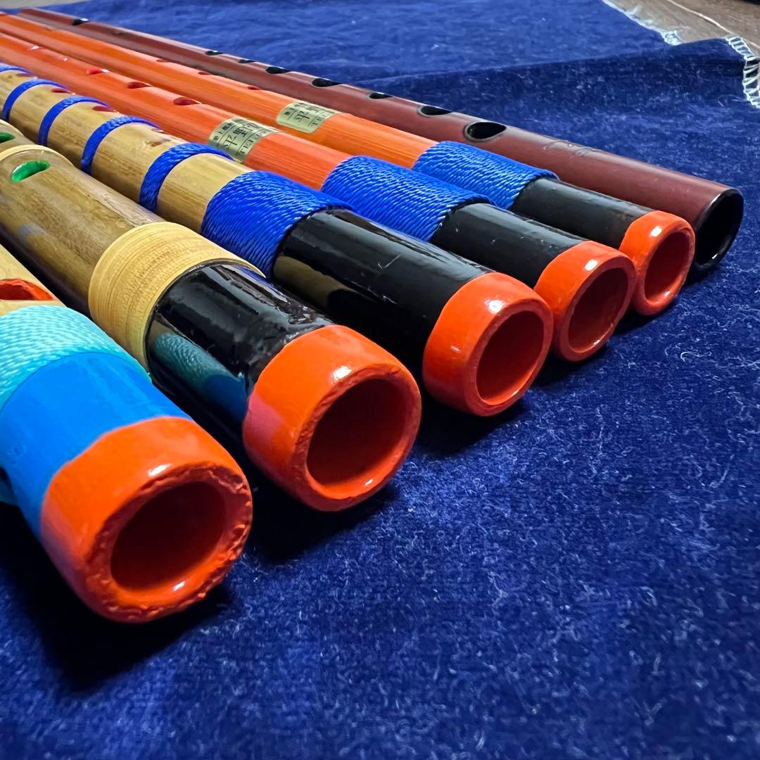 天雅笛 各種5本、蝴蝶篠笛 ロツレチ笛1尺5寸管 １本　合計６本まとめ売り