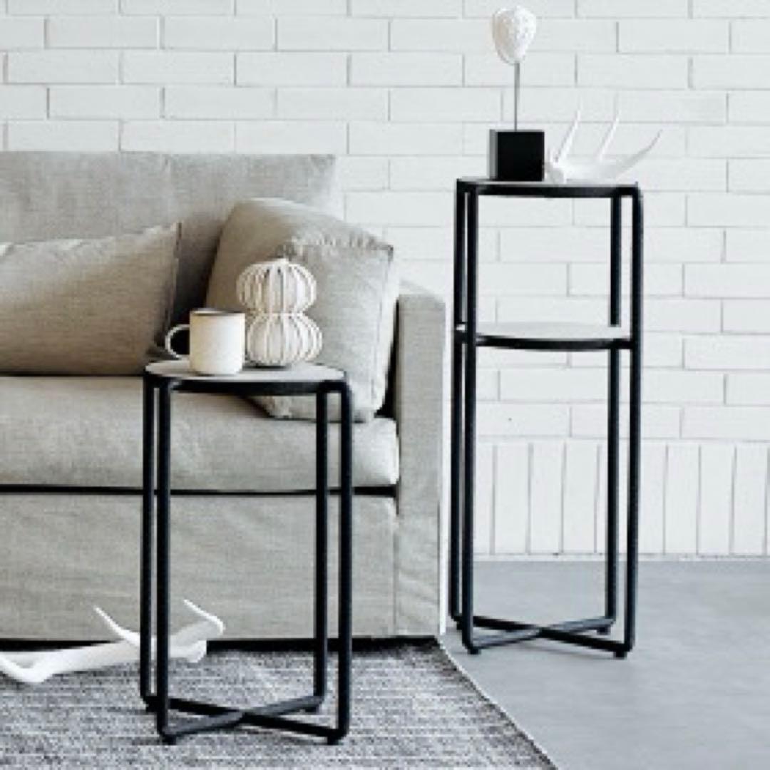 アクタス　サイドテーブル　オークブラックアイアン