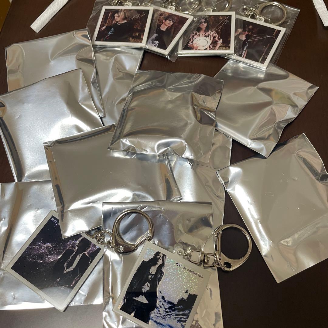 【値下げ】GLAY AMEX シングルジャケットキーホルダー 14個セット