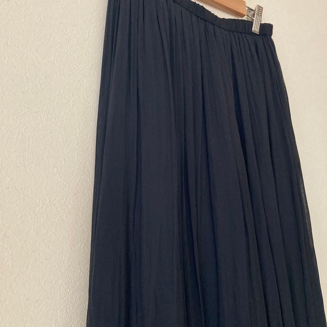 ビアズリー　BEARDSLEY シワシフォンギャザーパンツ　黒　サイズF