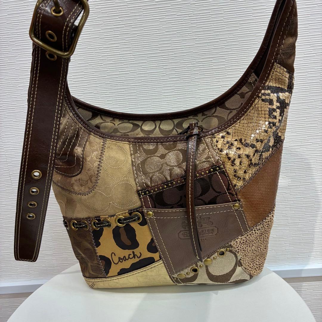 ∞ COACH コーチ　パッチワーク　ワンショルダー 12903