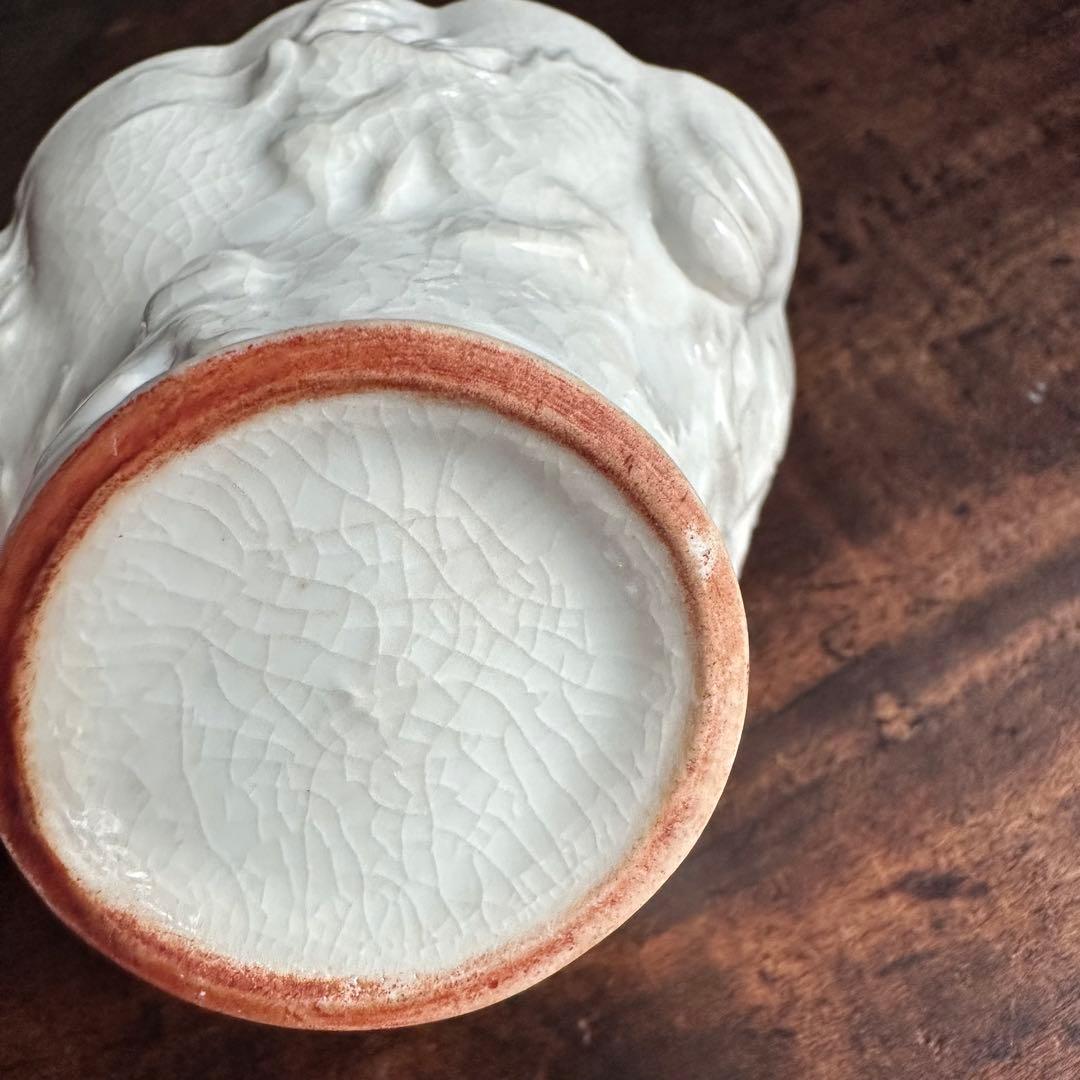 ［希少］美品 李朝 白磁 陽刻 十長生文 花形盃 朝鮮美術 酒器 杯