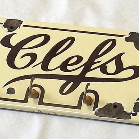 フランス製 ホーロー「Clefs」キーラック アンティーク 壁掛けキーフック