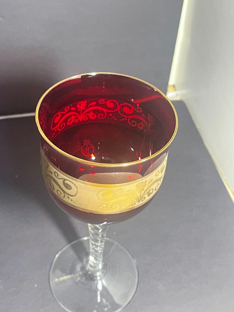 ラグーナムラノ　24k金彩　高級ベネチアングラス　４客セット