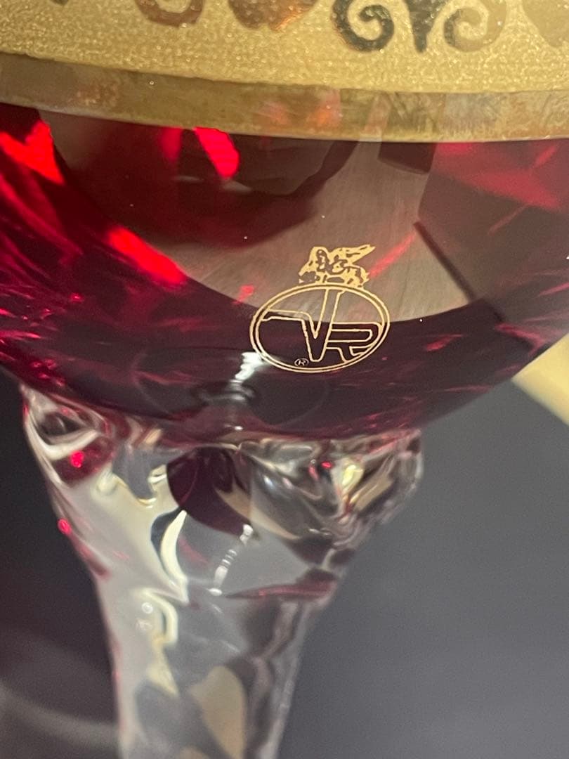 ラグーナムラノ　24k金彩　高級ベネチアングラス　４客セット