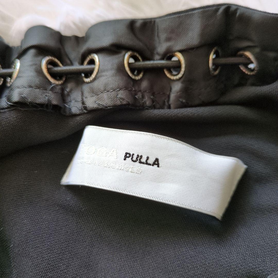 トーガプルラ ベロアスリーブ ドローコード シャーリング ロングワンピース　36